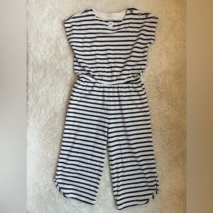 Kids Gap Navy and White Striped Jumpsuit